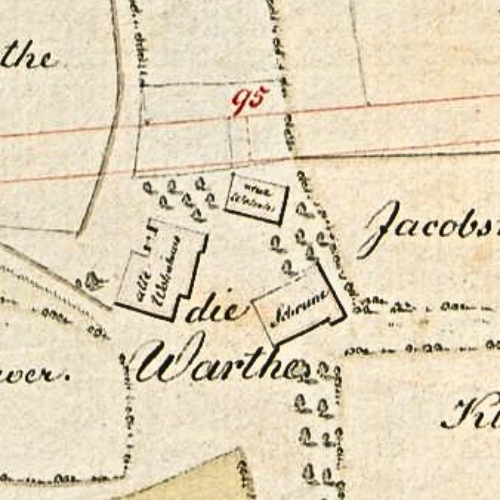Karte von Gut Warthe, datiert auf 1818